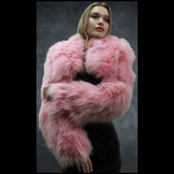 Sold Light Pink Fox Fur Jacket - Picture 2 of 3